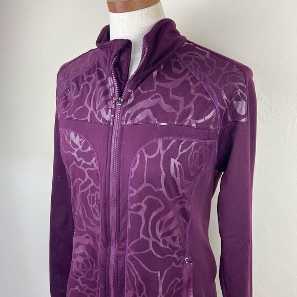 Fabletics Jojo Full-Zip Vented Athleisure Jacket - Burgundy Rose - Picture 3 of 7